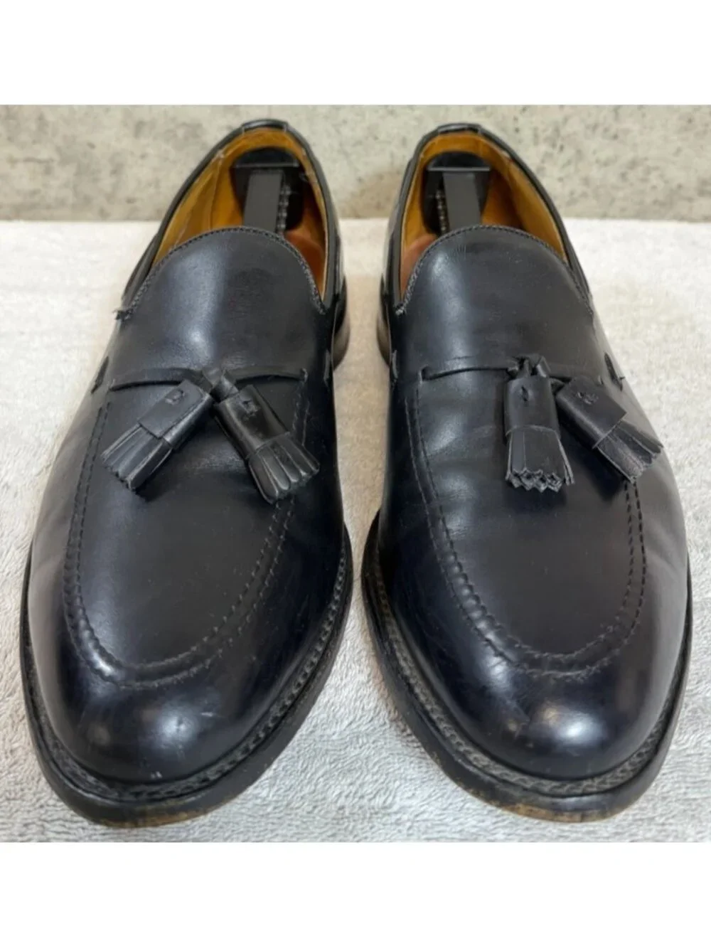 Allen Edmonds Iconic GRAYSON Mens Black Leather Tassel Loafers 11D Made in USA